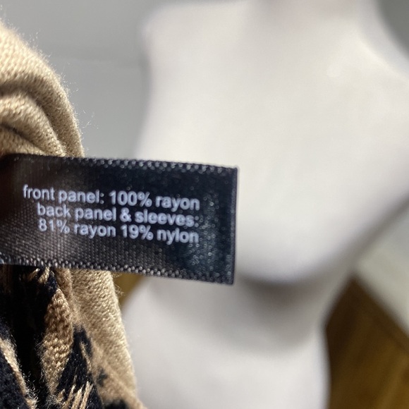 The Limited Tan/Black Striped Rayon Fitted Sweater Size XS - Picture 7 of 7